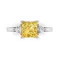 thumbnail image 1 of 2.32 ctw 3 Stone Anniversary Ring for Women | Princess Cut Natural Citrine | Hyperallergenic Solid 18K White Gold, 1 of 5