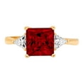thumbnail image 1 of 2.32 ct Princess Cut Natural Garnet 3 Stone 14K Yellow Gold Womens Engagement Ring, 1 of 6