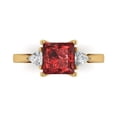 thumbnail image 1 of 2.32 ct Princess Cut Natural Garnet 3 Stone 18K Yellow Gold Womens Engagement Ring, 1 of 5