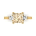 thumbnail image 1 of 2.32 ct Princess Cut Natural Morganite 3 Stone 18K Yellow Gold Womens Engagement Ring, 1 of 5