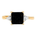 thumbnail image 1 of 2.32 ct Princess Cut Natural Onyx 3 Stone 18K Yellow Gold Womens Engagement Ring, 1 of 4