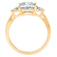 thumbnail image 1 of 2.32 ct Princess Cut Simulated Blue Diamond Three-Stone Engagement Ring for Women in 18K Yellow Gold, 1 of 2