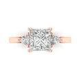 thumbnail image 1 of 2.32 ctw 3 Stone Anniversary Ring for Women | Princess Cut Zirconia Diamond | Hyperallergenic Solid 18K Rose Gold, 1 of 5