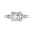 thumbnail image 1 of 2.32 ct Princess Cut White Sapphire 3 Stone 14K White Gold Womens Engagement Ring, 1 of 5