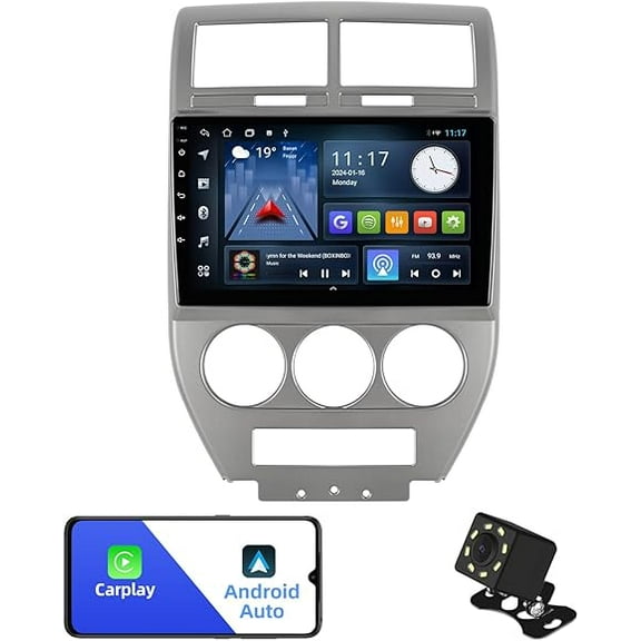 2+32G 10.1 inches Android 12 Car Stereo for Compass Patriot 2007-2009 IPS Touchscreen Car Radio