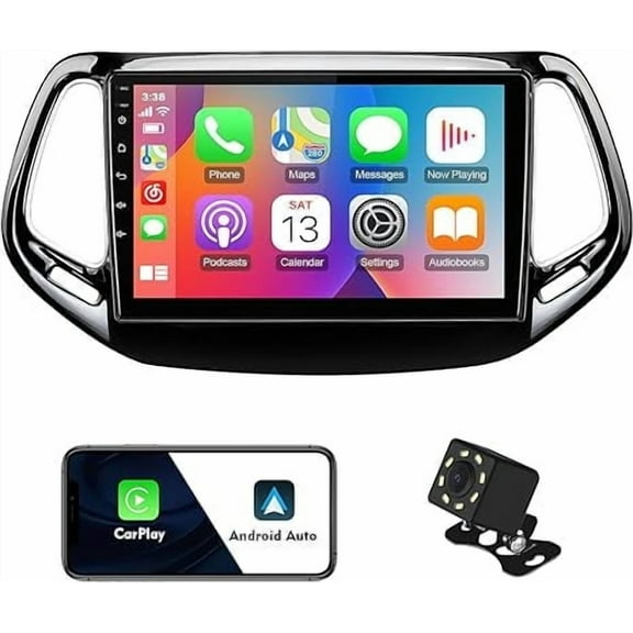 2+32G 10.1 inches Android 12 Car Stereo for Jeep Compass 2 MP 2017-2019 IPS Touchscreen Car Radio