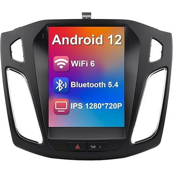 2+32G 10.4-inch Android 12 Car Stereo for Ford Focus 2012-2018 IPS Touchscreen Screen Car Radio with Carplay & Android Auto Support Backup Camera GPS FM Navi BT SWC