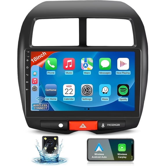 【2+32G】10 inch Car Stereo Radio for Mitsubishi ASX 2013-2015, for Outlander Sport 2011-2017, Android 13 IPS Touchscreen Stereo Wireless CarPlay&Android Auto,Support GPS BT SWC WiFi FM Backup Camera
