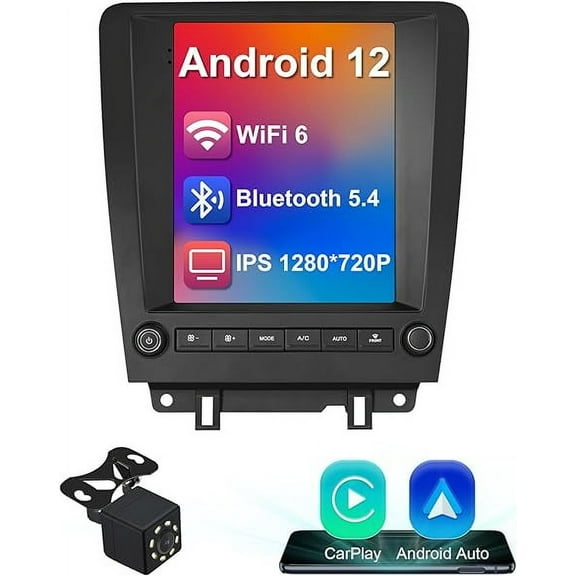 2+32G 9.7-inch Android 12 Car Stereo for Ford Mustang 2010 2011 2012 2013 2014 IPS Touchscreen Screen Car Radio with Carplay & Android Auto Support Backup Camera GPS FM Navi BT SWC