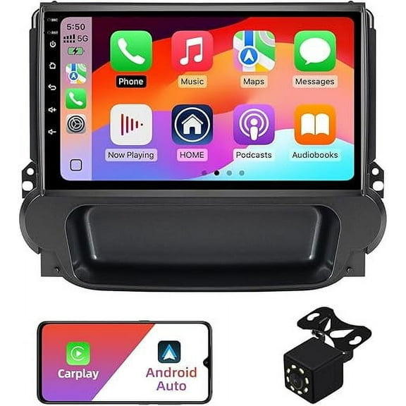 2+32G 9 Inch Android 12 Double Din Car Stereo for Chevrolet Chevy Malibu 2009-2014 Touchscreen Radio Built-in Wireless Carplay/Android Auto/GPS/Bluetooth/FM/SWC/AUX-in/Backup Camera