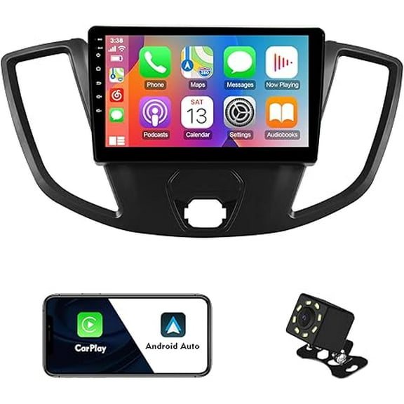 2+32G 9 inches Android 12 Double Din Car Stereo for Ford Transit 2013-2019 IPS Touchscreen Car Radio