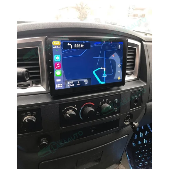 2+32G 9in Car Stereo for Dodge Ram 1500 2500 3500 4500 2006-2008 Built-in Wireless CarPlay Android Auto GPS Navigation Android 14 Car Radio with Bluetooth Wifi FM/RDS SWC + AHD Backup Camera Mic