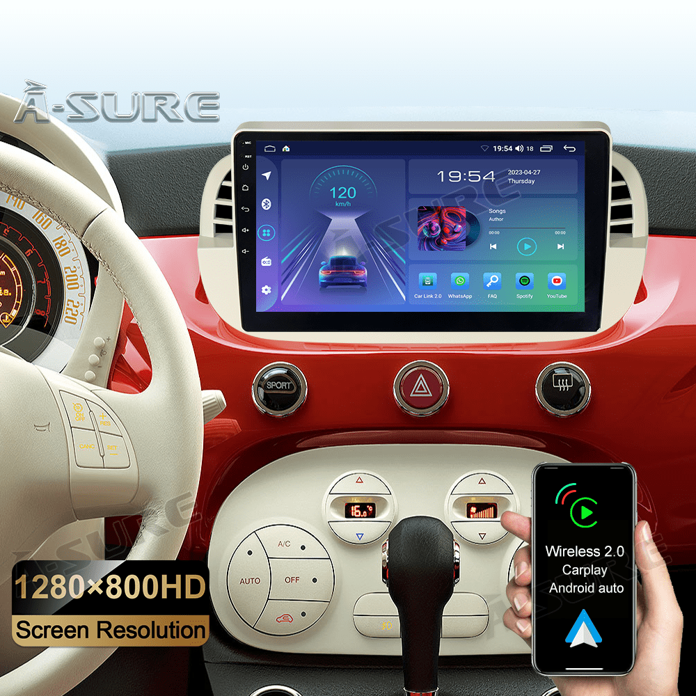 2+32G Android 12 Car Stereo Radio GPS Navi For Fiat 500 2007-2015 Carplay Android Auto