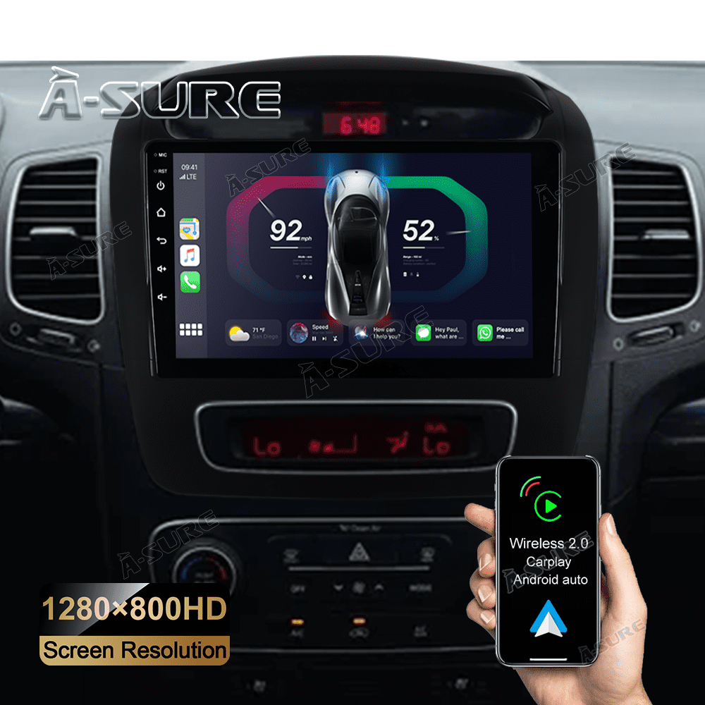 Autoradio Double Din Android 13 Pour Kia Sorento 3 2014-2017,9 Inch Screen Radio Voiture écran Tactile,Divertissement Multimédia Et Caméra De Recul Télécommande De Volant (Size : S7 8G+128G