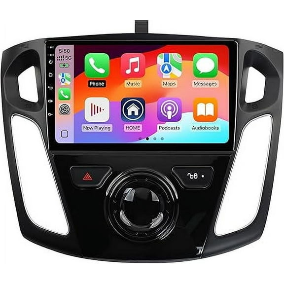2+32G Android 12 Double Din Car Stereo for Ford Focus 2012-2018 with 10.4 Inch Touchscreen Radio Built-in Wireless Carplay/Android Auto/GPS/Bluetooth/FM/AUX-in/Steering Wheel Controls/Backup Camera