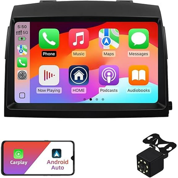 2+32G Android 12 Double Din Car Stereo for Toyota Sienna 2004-2010 with 9 Inch Touchscreen Radio Built-in Wireless Carplay/Android Auto/GPS/Bluetooth/FM/AUX-in/Steering Wheel Controls/Backup Camera