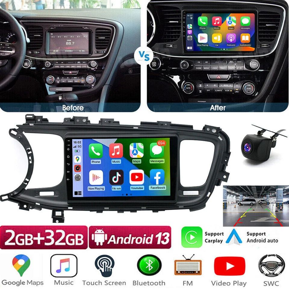 2+32G Android 13 Car Stereo GPS Navigation for Kia Optima K5 2011-2015 ...