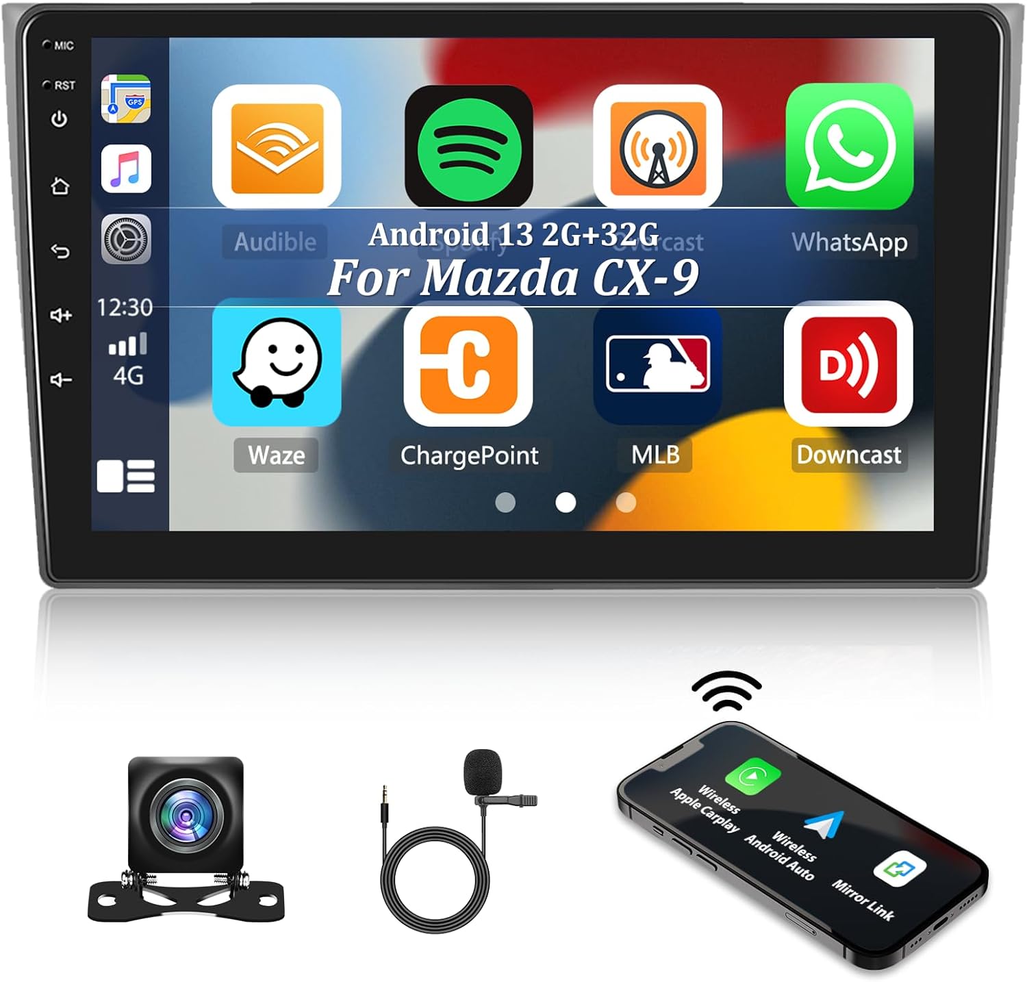 [2+32G] Android 13 Car Stereo for Mazda CX9 20072015 with Apple