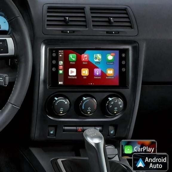 2+32G Android 13 Car Stereo Para Dodge Challenger 2008-2014 - Support CarPlay & Android Auto, 7-inch IPS Touchscreen with WiFi, GPS, Mirror Link, Bluetooth, SWC + Backup Camera