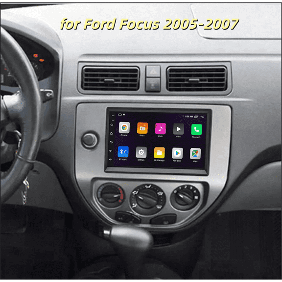 2+32G Android 13 Car Stereo Radio GPS Navigation for Ford Focus 2005-2007 with Carplay Android Auto 7in Car Radio with Bluetooth WiFi FM/RDS SWC + AHD Backup Camera