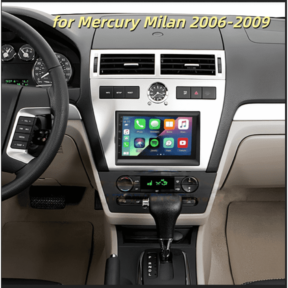 2+32G Android 13 Car Stereo Radio GPS Navigation for Mercury Milan 2006-2009 with Carplay Android Auto 7in Car Radio with Bluetooth WiFi FM/RDS SWC + AHD Backup Camera