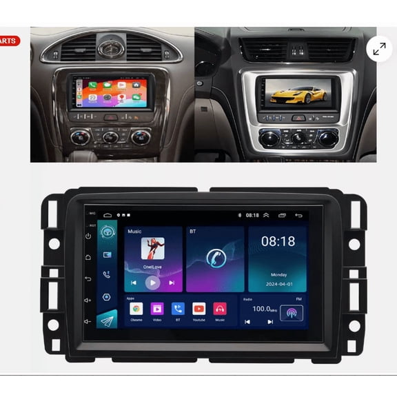 2+32G Android 14 Car Stereo for Chevrolet Traverse 2013-2017 with Carplay Android Auto 7in Car Radio with GPS Navigation WiFi Bluetooth FM/RDS SWC Mirror Link Split Screen + AHD Backup Camera