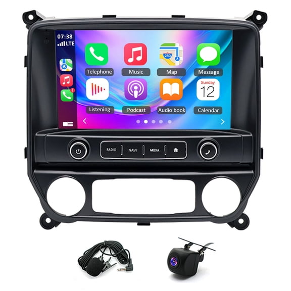 2+32G Android 14 Car Stereo GPS Navigation for Chevrolet Silverado 2014-2018 Low-configuration with Carplay Android Auto 7in Car Radio Player with Bluetooth Wifi FM RDS DSP SWC...