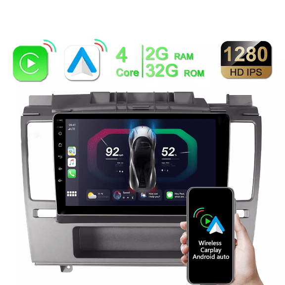 2+32G Android 14 Car Stereo for Versa MK1 2007-2011 Fit for Carplay Android Auto GPS Navigaton 9in Car Radio Multimedia Player with Bluetooth Wifi FM SWC Mirror Link + AHD Backup Camera