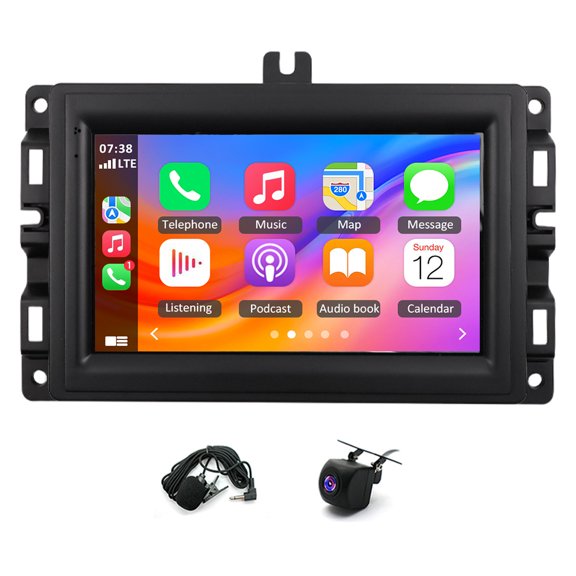 2+32G Android 14 Car Stereo for Jeep Compass 2017-2020 Carplay Android Auto 7in Touchscreen Car Radio BT WiFi FM RDS SWC Mirror Link Split Screen