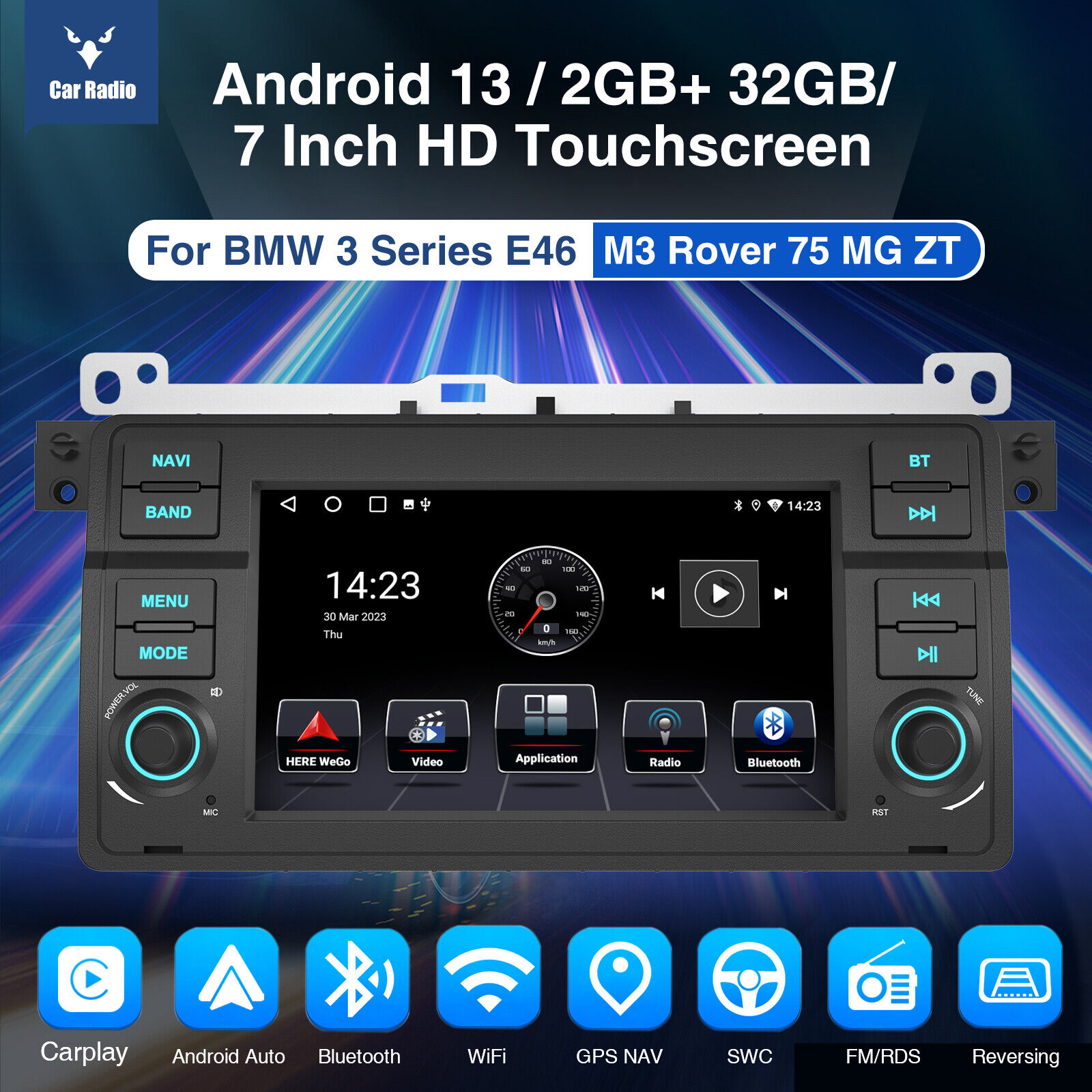 2+32G Apple CarPlay Android 13 Car Stereo GPS Radio For BMW 3 Series