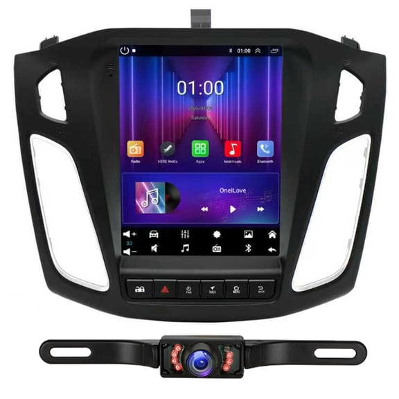 2+32G Car Radio for Ford Focus 2012-2018, 9.7inch Android 13 Touch Screen Stereo, 1024x768 Screen/with Carplay/Android Auto/SWC/Bluetooth/WiFi/FM RDS