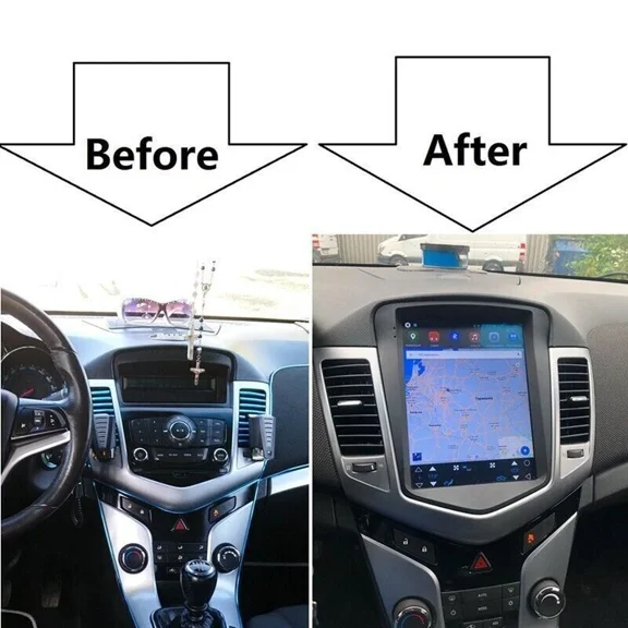 2+32G Car Stereo for Chevy Cruze 2009-2015 / 9.7inch Android 13 Touch Screen Radio Multimedia Player, 1024X600 Screen/Carplay/Android Auto/SWC/Bluetooth/WiFi/FM RDS + 12Led Backup Camera