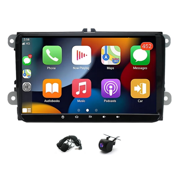 2+32G Car Stereo for Volkswagen Bora 2006-2015 and More Models with Wireless CarPlay Android Auto 9inch Touch Screen Support Bluetooth FM/RDS GPS WiFi SWC Mirror Link