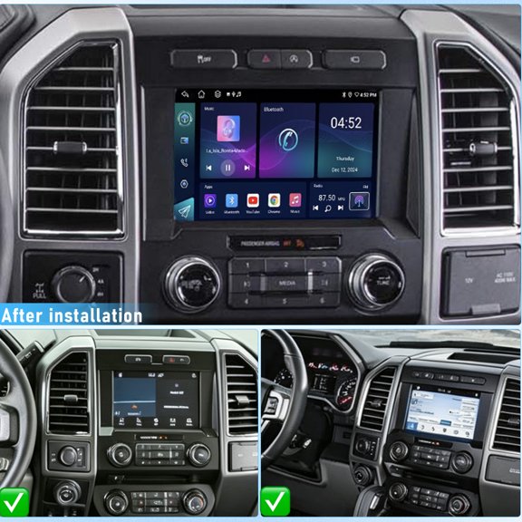 2+32G Quad Core Android 14 Car Stereo Radio for Ford F150 2015-2020, 8 Inch Touch Screen GPS Navigation Head Unit, Wireless Carplay & Android Auto, Split Screen, SWC, WiFi, Bluetooth, FM/RDS