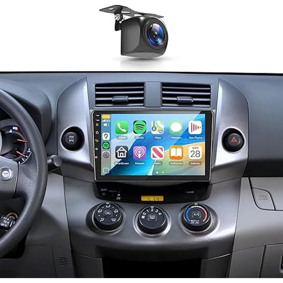 2+32G- for Toyota RAV4 2007-2011 Car Radio with Wireless Carplay/Android Auto,Android Car Stereo 9 Inch Touch Screen GPS Navigation WiFi Bluetooth FM/RDS Mirror Link SWC Backup Camera