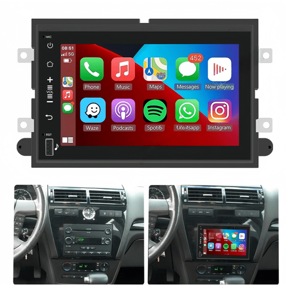 2+32GB 7in Android 13 Car Stereo Radio GPS Navigation For Ford Fusion 2006-2009 and More Support Wireless Carplay Android Auto Bluetooth FM/RDS WiFi/SWC/Mirror Link