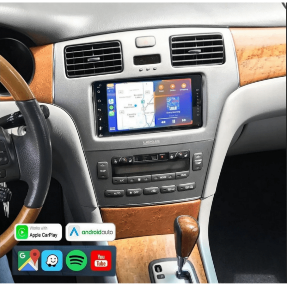 2+32GB 7in Android 13 Car Stereo Radio for Lexus ES330 2003 2004 2005 2006 with Carplay Android Auto, Head Unit with WiFi GPS Bluetooth + AHD Backup Camera/Microphone