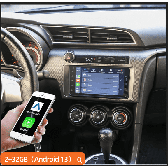 2+32GB 7in Android 13 Car Stereo Radio for Toyota Scion tC 2005 2006 2007 2008 2009 2010 with Carplay Android Auto, Head Unit with WiFi GPS Bluetooth + AHD Backup Camera/Microphone