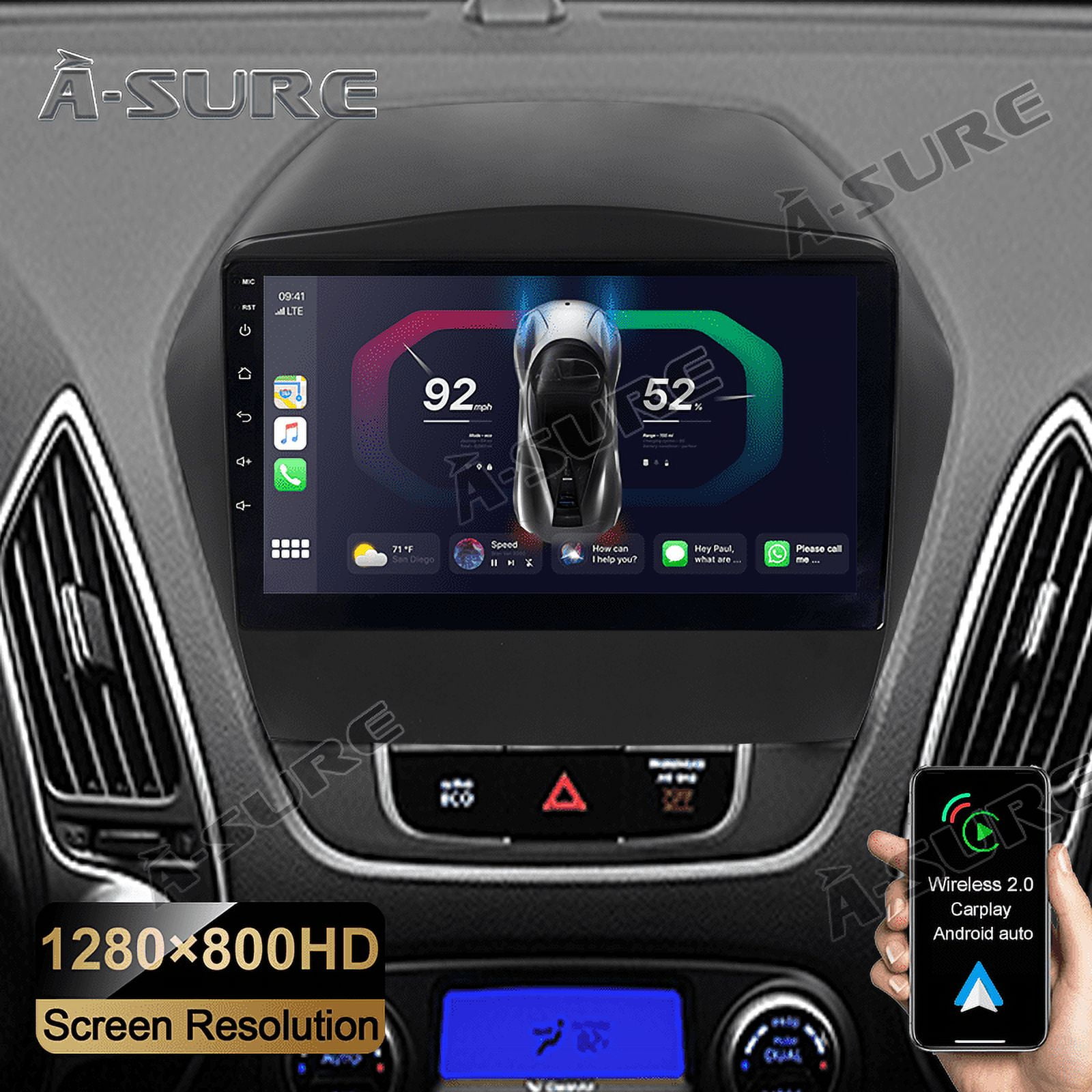 2+32GB Android 12 Car Stereo Radio Apple Carplay For Hyundai Tucson