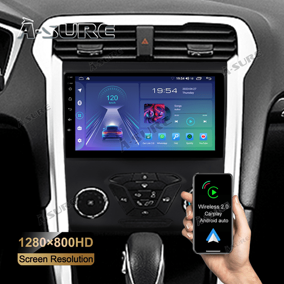 2+32GB Android 13 Apple CarPlay Android Auto Car Stereo Radio for Ford Fusion Mondeo 2013-2020 GPS WiFi Bluetooth RDS DSP SWC