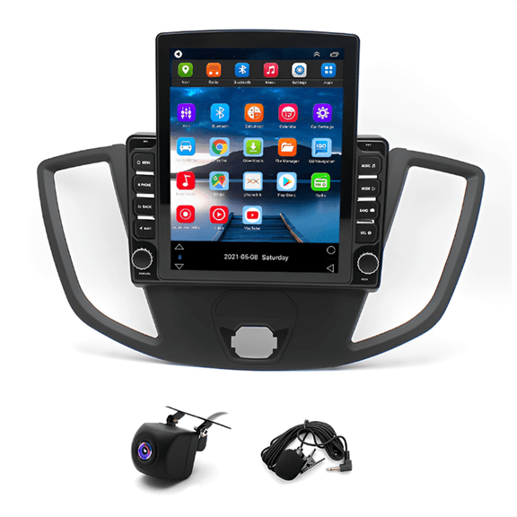 2+32GB Android 13 Car Stereo for Ford Transit Custom 2013-2019, 9.7in w/Wireless Carplay & Auto + AHD Cam
