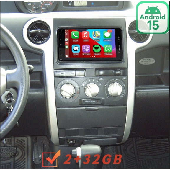 2+32GB Car Stereo For Scion xB 2004 2005 2006, 7" Android 15 Radio with Wireless CarPlay & Android Auto, Includes Backup Camera