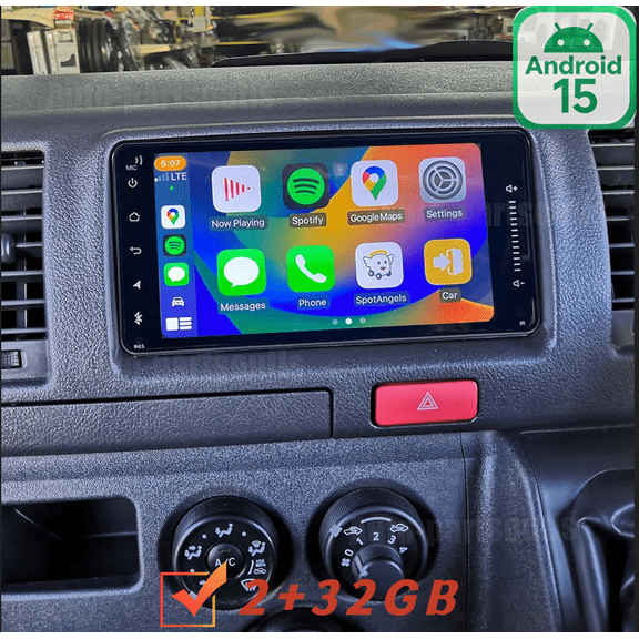 2+32GB Car Stereo For Toyota Hiace 2006-2019, 7" Android 15 Radio with Wireless CarPlay & Android Auto, Includes Backup Camera