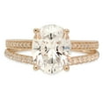 thumbnail image 1 of 2.32 ct Oval Cut Moissanite Solitaire with Simulated Diamond Accents 14K Yellow Gold Womens Engagement Ring, 1 of 5