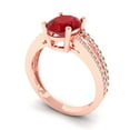 thumbnail image 1 of 2.32 ct Oval Cut Simulated Ruby Solitaire with Accents Engagement Ring for Women in 18K Rose Gold, 1 of 2