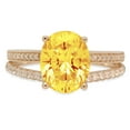 thumbnail image 1 of 2.32 ct Oval Cut Natural Citrine Solitaire with Simulated Diamond Accents 18K Yellow Gold Womens Engagement Ring, 1 of 5