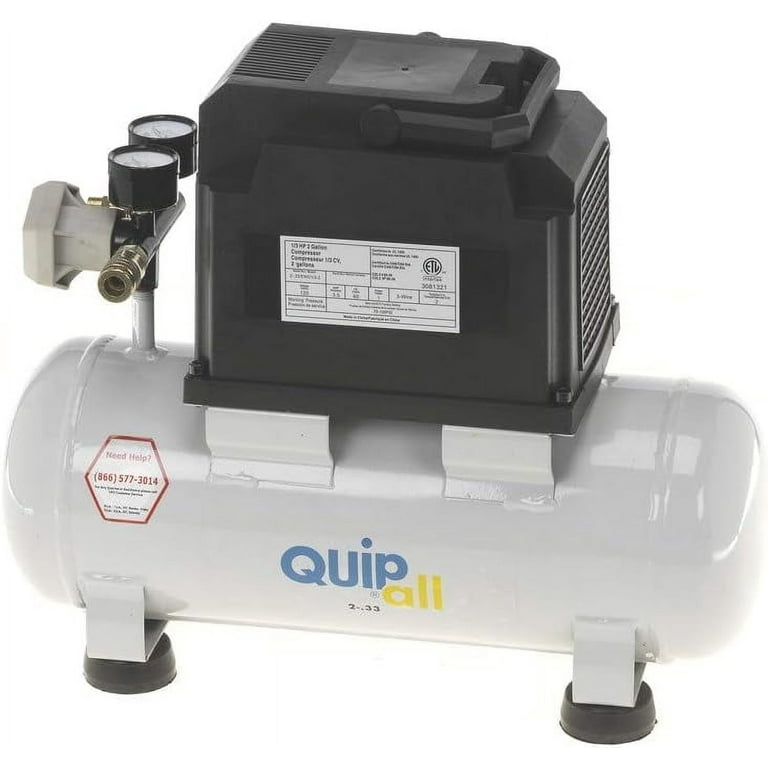 Quipall 2-.33 1/3 HP 2 Gallon Oil-Free Hotdog Air Compressor Quipall 2-.33 1/3 HP 2 Gallon Oil-Free Hotdog Air Compressor