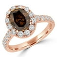 thumbnail image 1 of 2.33 CTW Oval Champagne Diamond Halo Engagement Ring in 14K Rose Gold - Size 8.25, 1 of 1