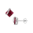 thumbnail image 1 of 2.33 Carat (Ctw) Princess Cut Lab-Created Ruby Studs in 10K White Gold for Women, 1 of 5