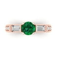thumbnail image 1 of 2.33 tcw Round Cut Engagement Ring for Women, Simulated Emerald Three-Stone Bridal Promise Ring for Her in 14K Rose Gold, 1 of 6